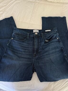 Frame Denim Straight-Leg Jeans in Dark Blue